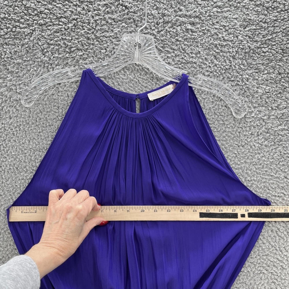 Ramy Brook Dress Womens Large Purple Pleated Halter Blouson Mini Party Cocktail - Picture 5 of 13